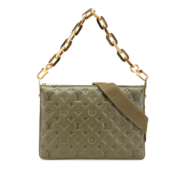 Pre-Loved Louis Vuitton Monogram Embossed Puffy Lambskin Coussin MM - Picture 1 of 11